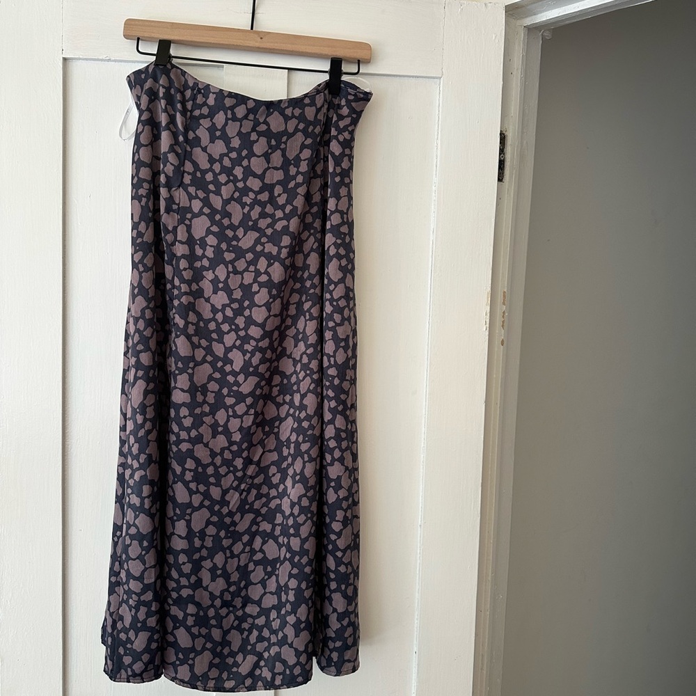 Lulu's Blue and Black Maxi A-Line Skirt